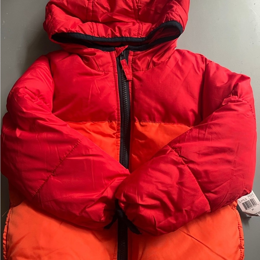 Toddler boys puff jacket Red and Black Jacket 3T